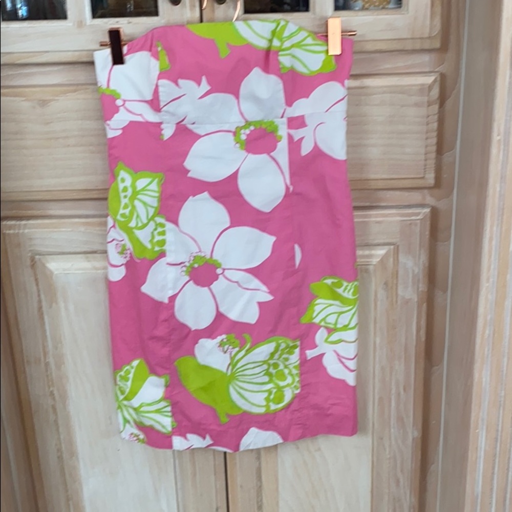 Lily Pulitzer strapless dress ties in back size 2